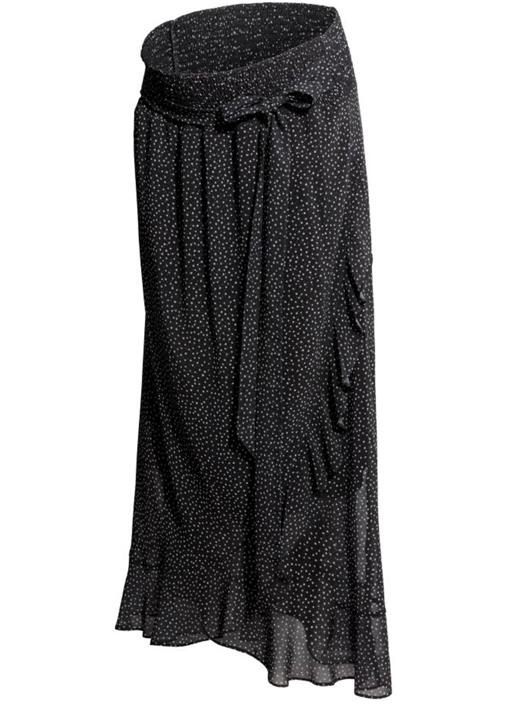 Черная кэжуал в горошек юбка H&M а-силуэта (трапеция)