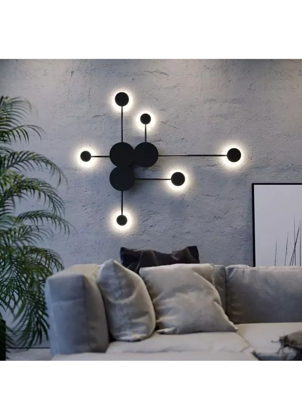 Бра настенное LED WJ013/6-bk-k Черный 73х91х7 см. Sunnysky (253543595)