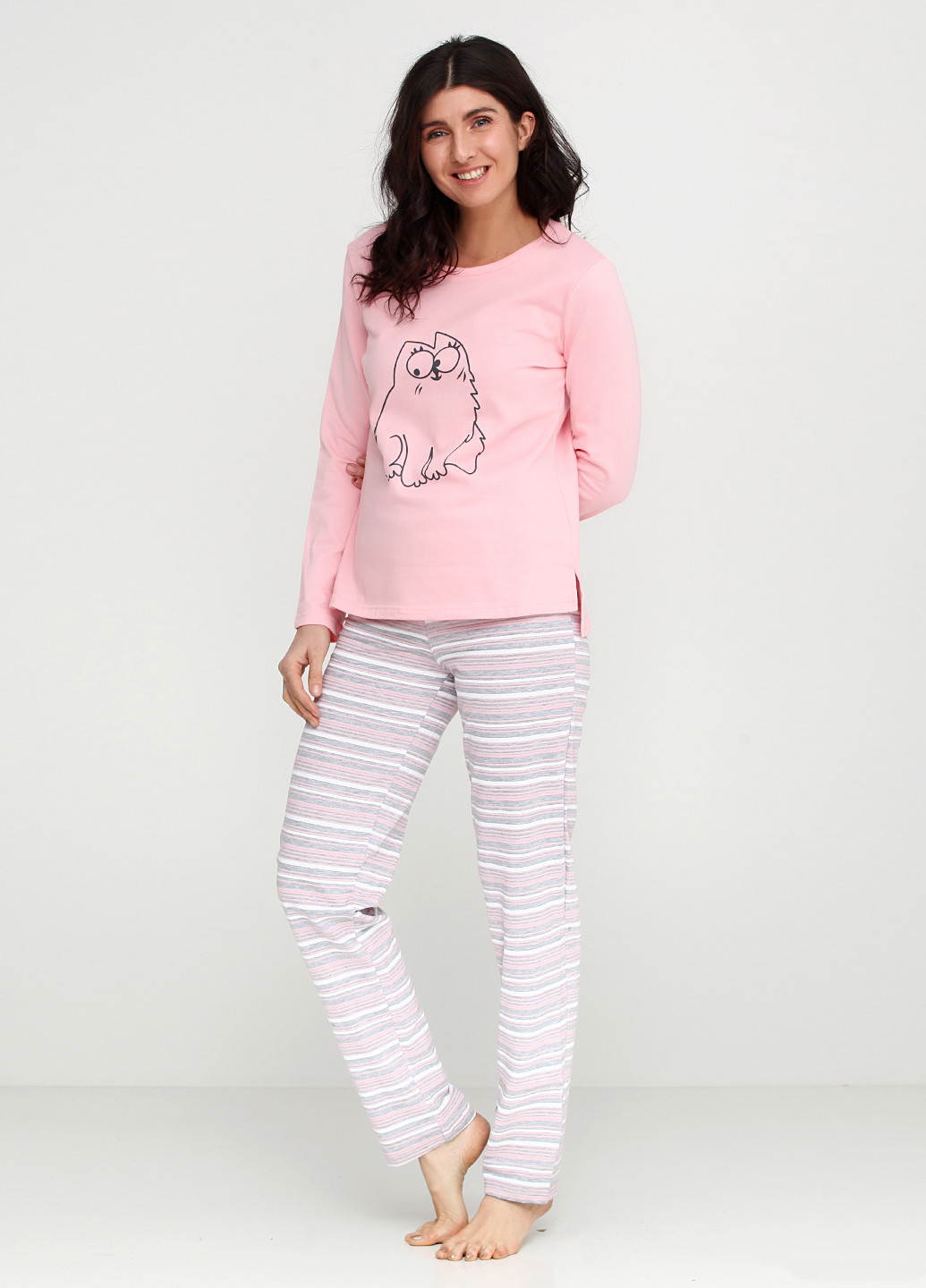 Светло-розовая всесезон пижама (лонгслив, брюки) Aniele