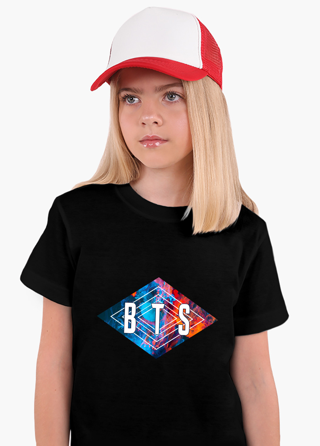Чорна демісезонна футболка дитяча бтс (bts) (9224-1062) MobiPrint