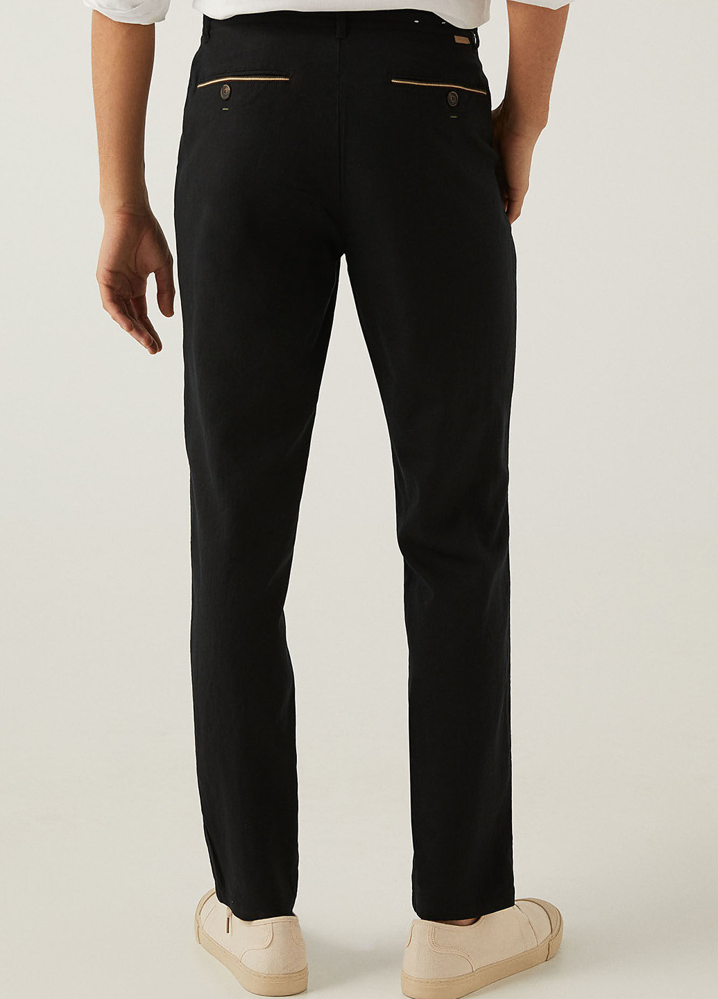 Черные кэжуал летние зауженные брюки Springfield