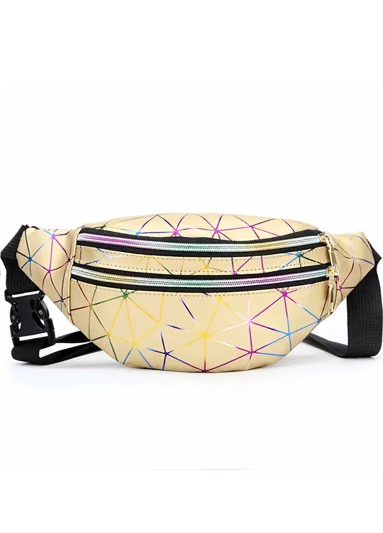 Жіноча бананка на три відділи "ПАВУТИНКА" поясна сумка дитяча золота No Brand (252994925)