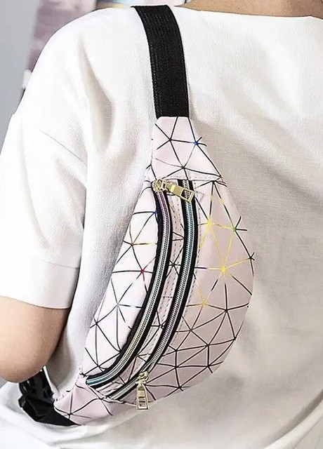 Жіноча бананка на три відділи "ПАВУТИНКА" поясна сумка дитяча золота No Brand (252994925)