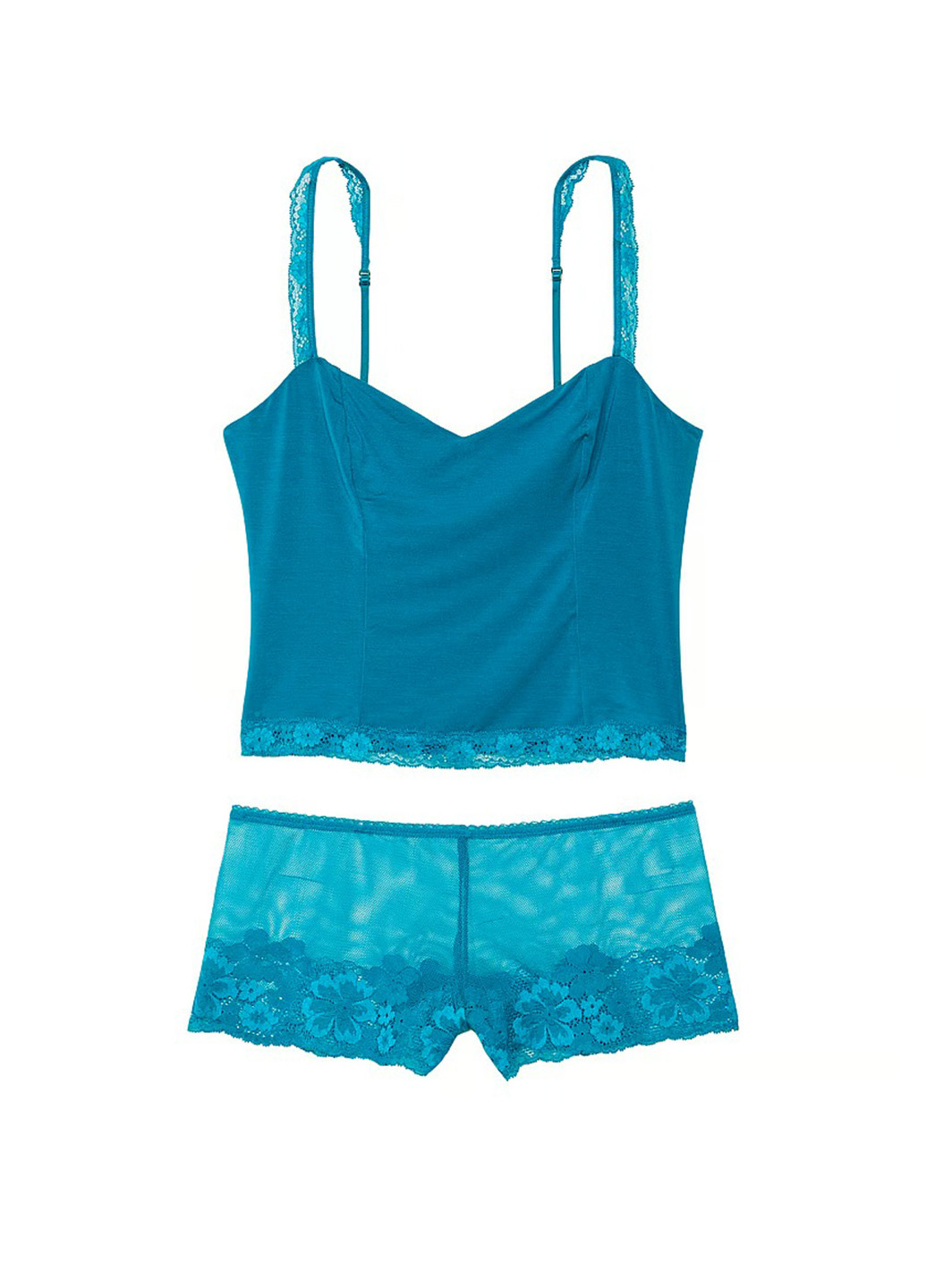 Блакитна всесезон піжама (топ, трусики) топ + шорти Victoria's Secret