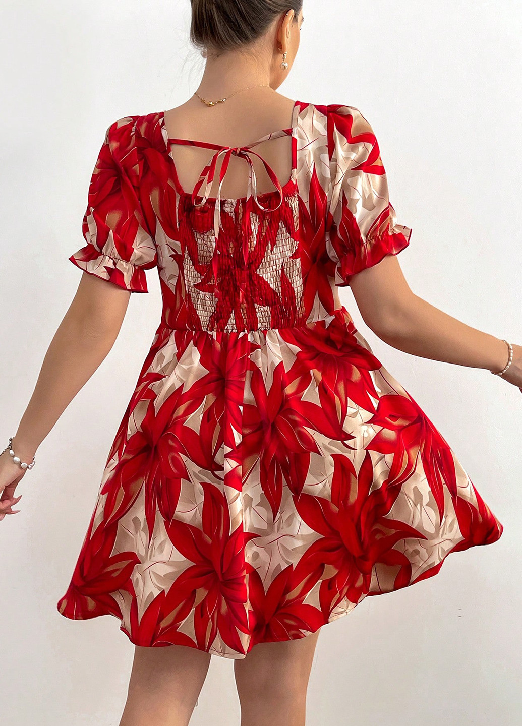 Червона кежуал сукня а-силует SHEIN з квітковим принтом