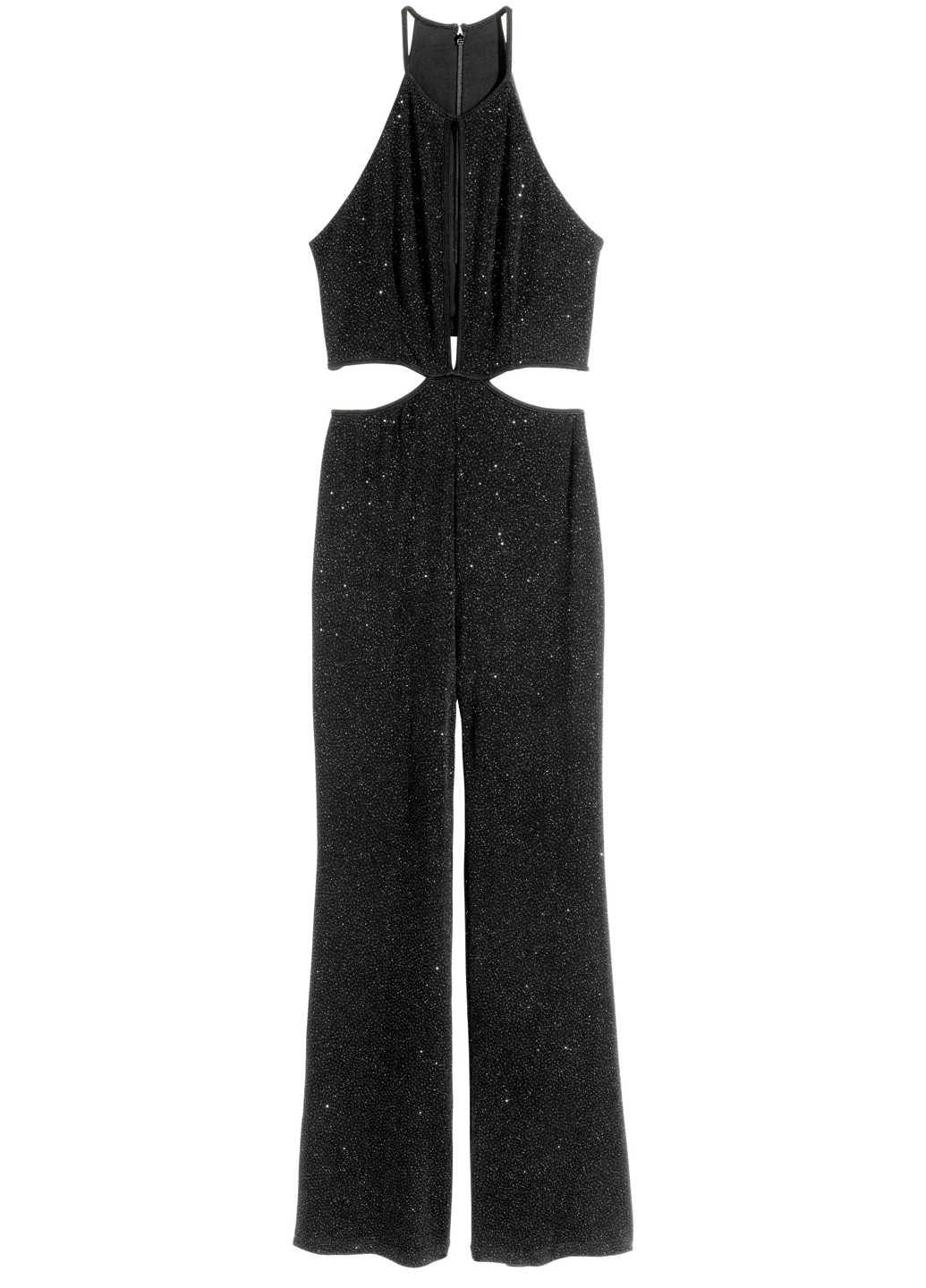 Комбинезон H&M комбинезон-брюки меланж чёрный вечерний полиамид