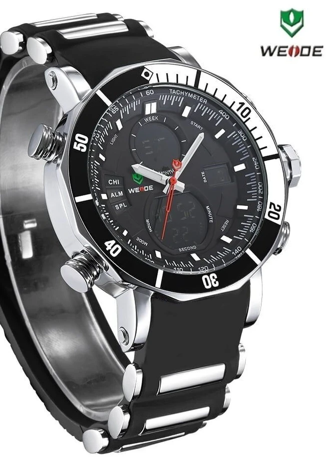 Чоловічі Годинники Kasta Black кварцові спортивні, класичні Weide (226704934)