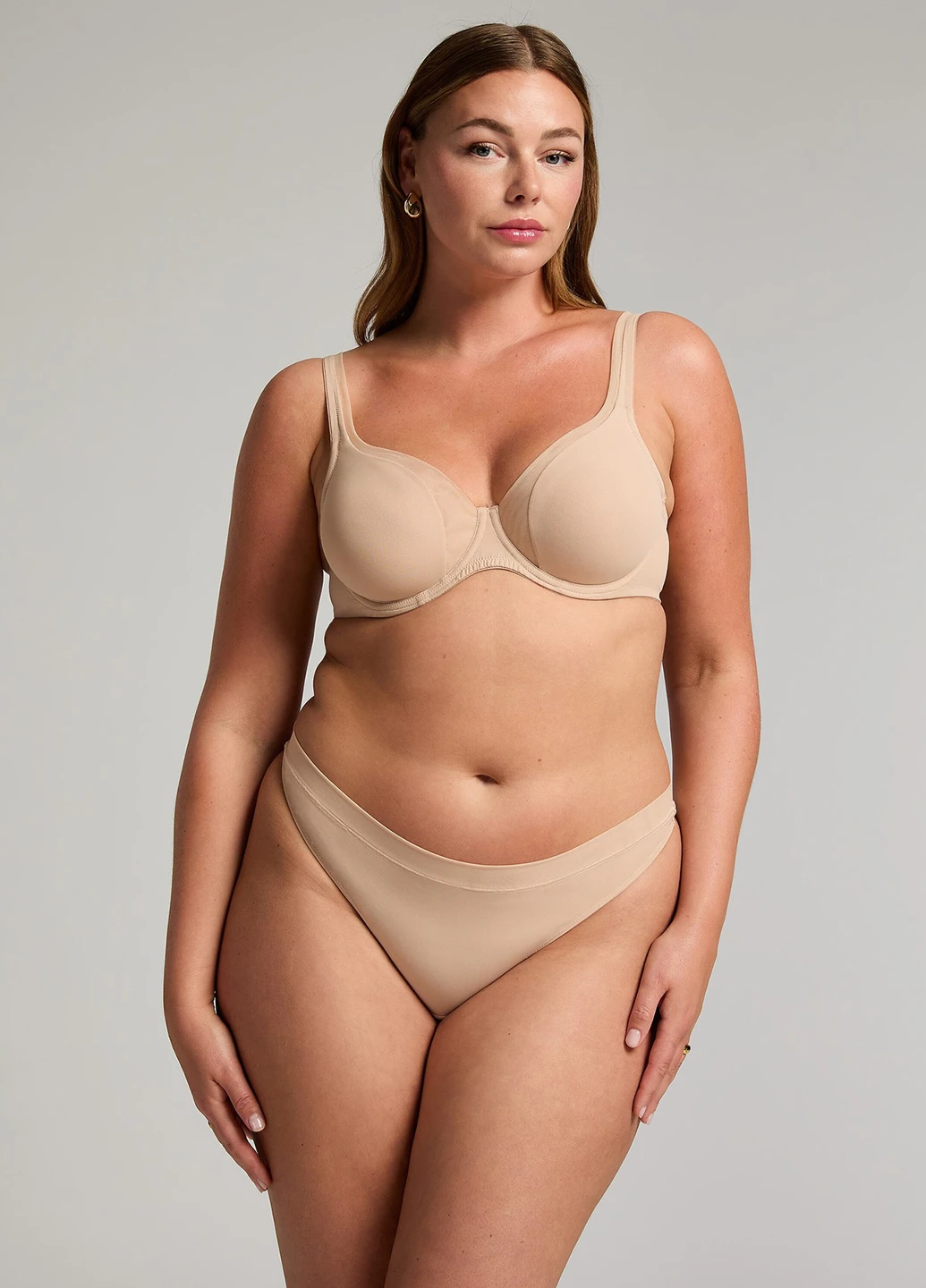 Бежевий мінімайзер бюстгальтер Hunkemoller без кісточок поліамід