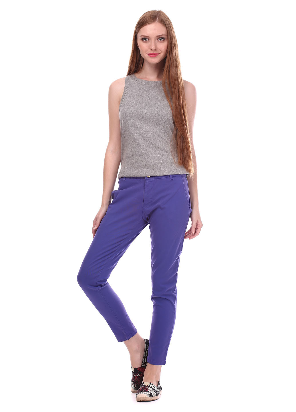 Фиолетовые кэжуал демисезонные зауженные брюки Sprider