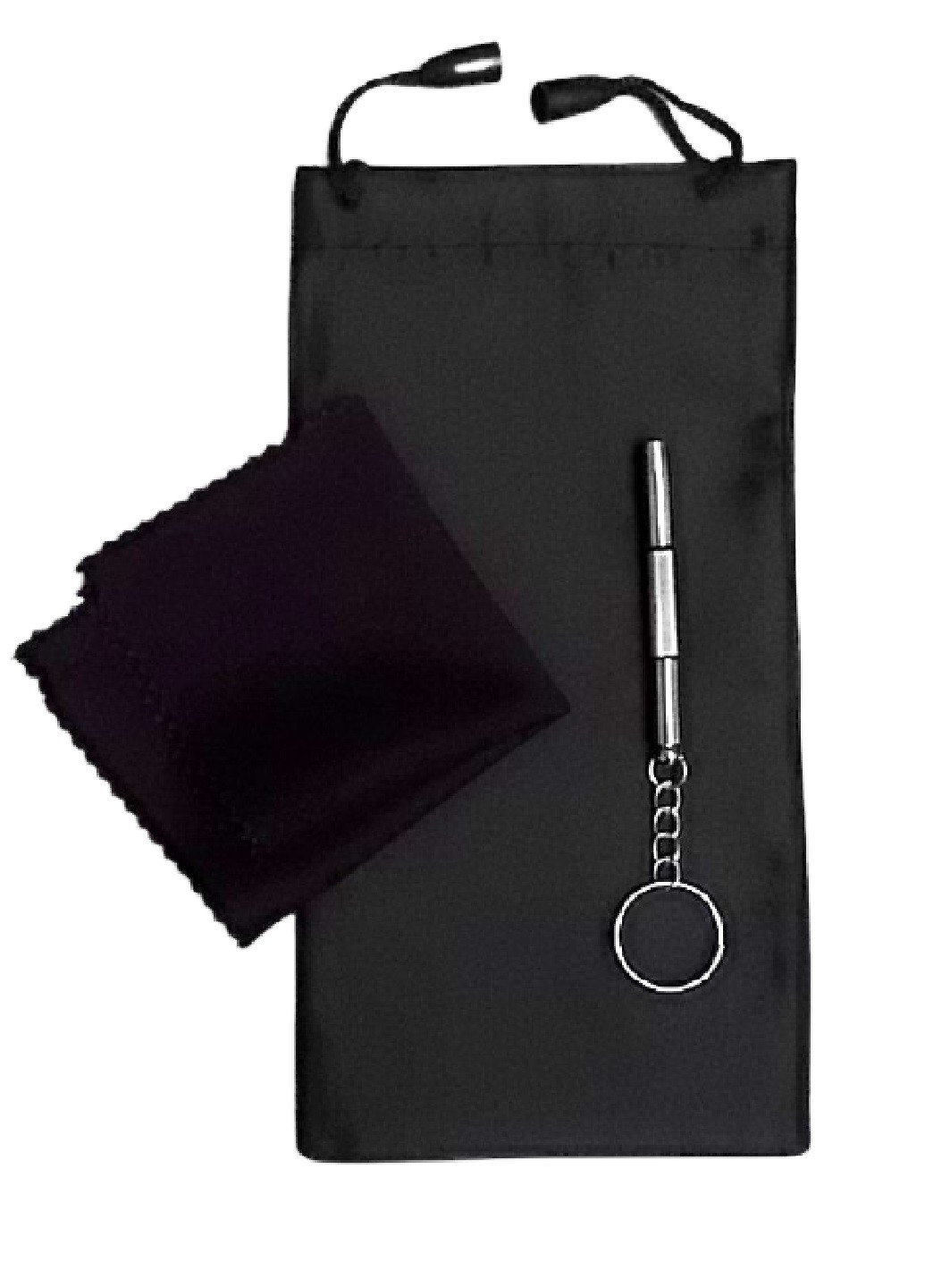 Набор для ухода за очками A&Co. мешочек однотонный чёрный текстиль