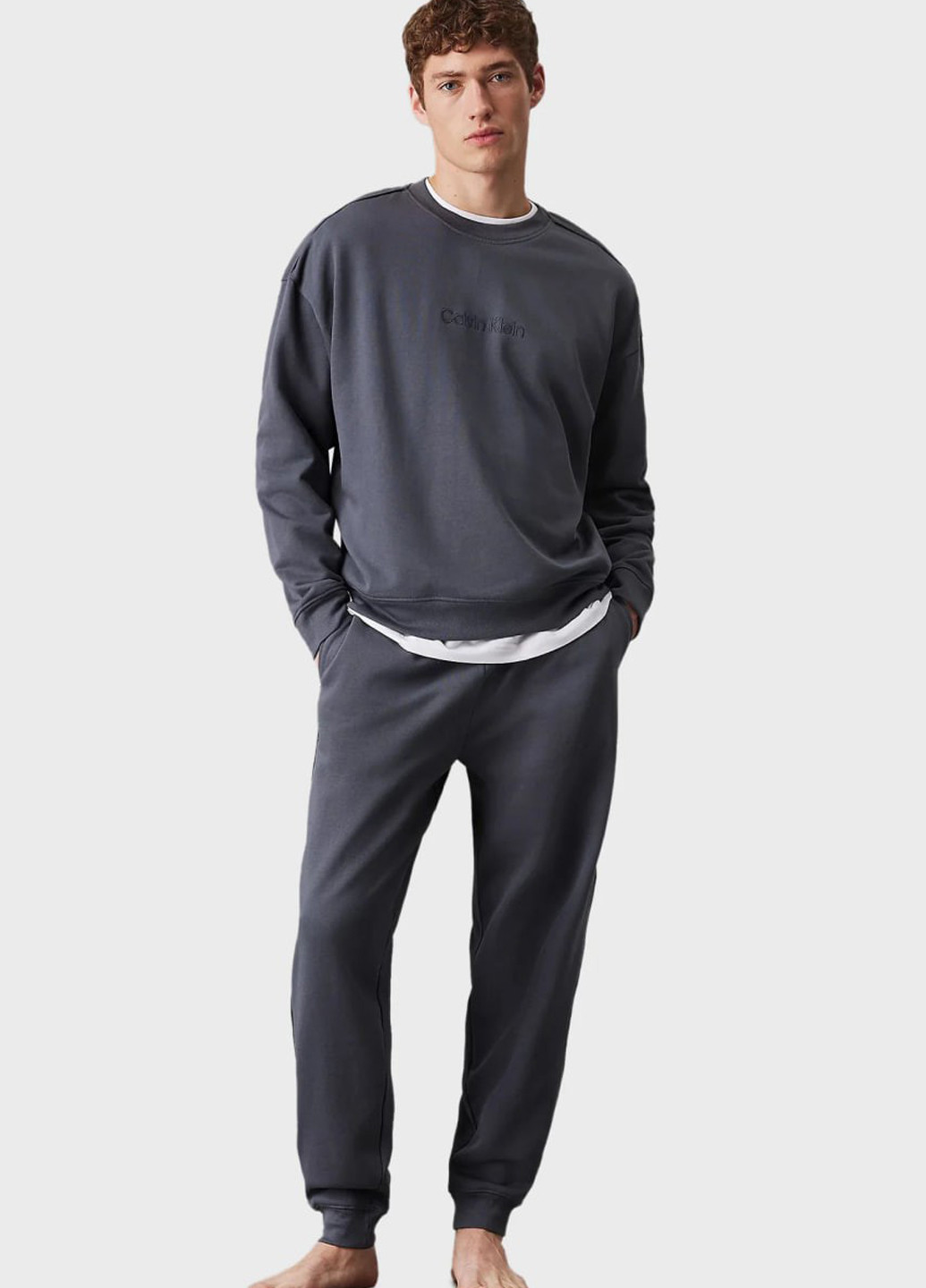Серые спортивные, кэжуал демисезонные джоггеры брюки Calvin Klein