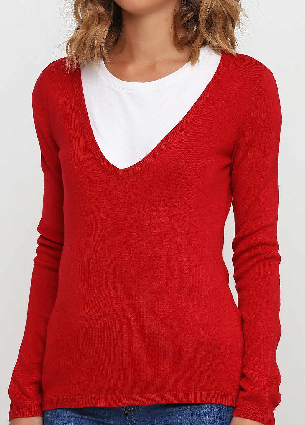 Красный демисезонный пуловер пуловер New York & Company