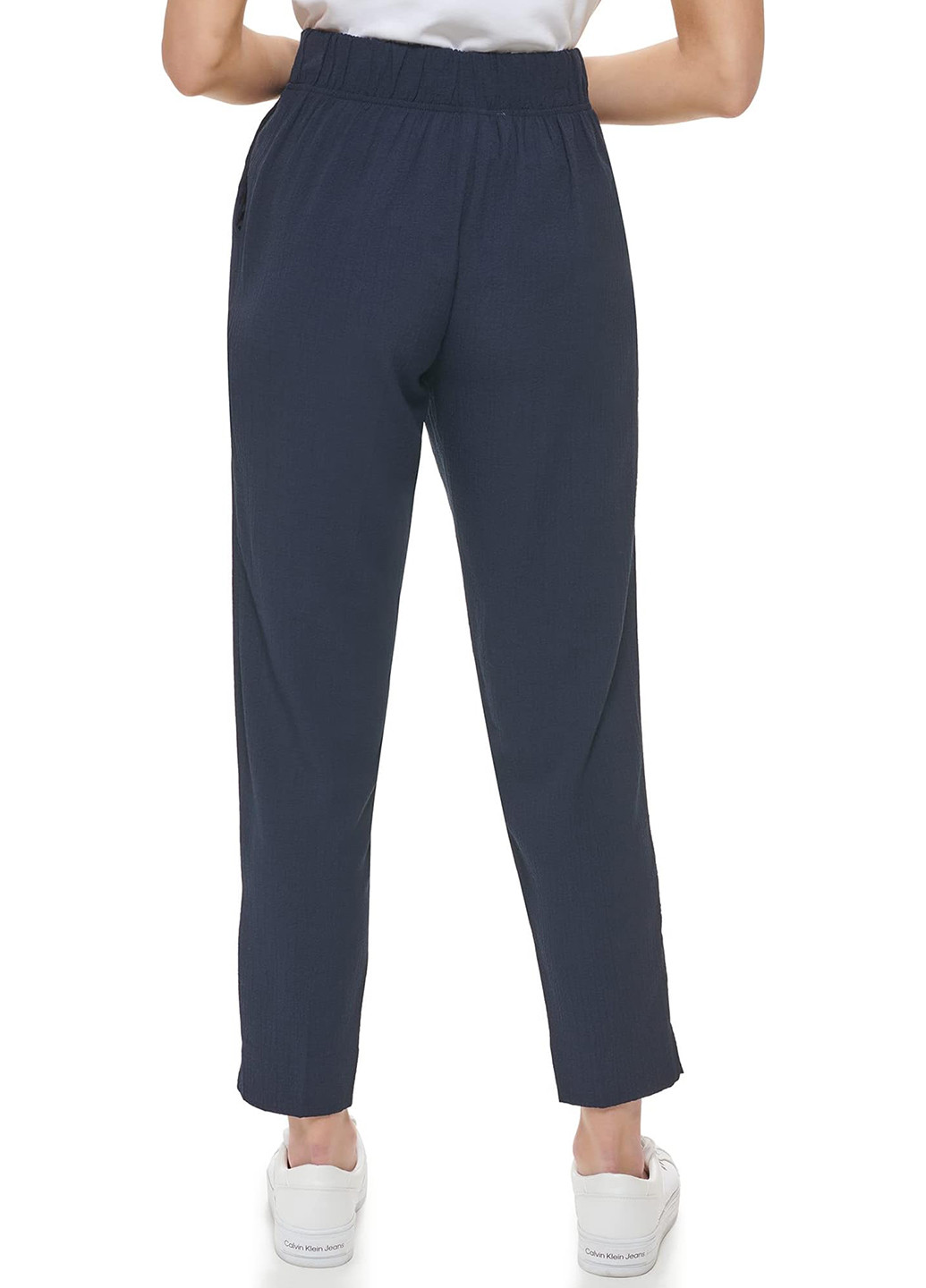 Темно-синие кэжуал демисезонные прямые, укороченные брюки Calvin Klein