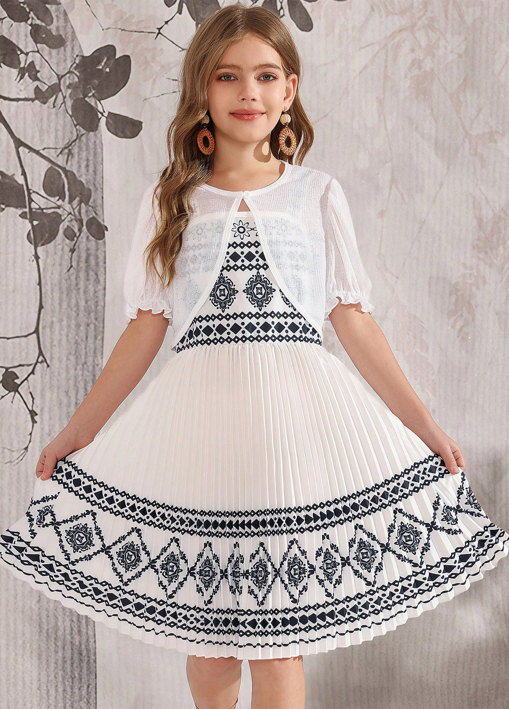 Белый летний комплект (болеро, платье) SHEIN