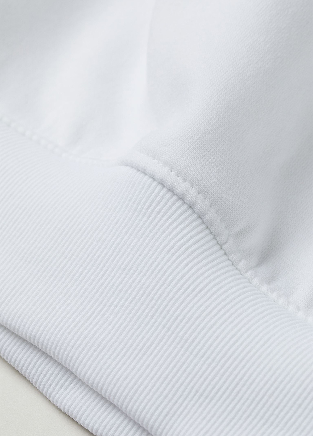 Свитшот H&M - Прямой крой однотонный белый кэжуал хлопок, трикотаж - (236017963)