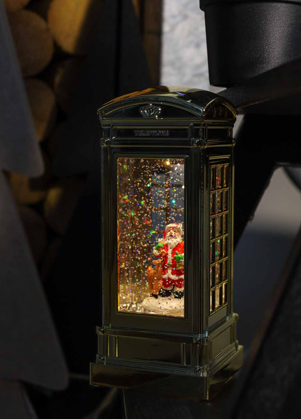 Ліхтар Телефонна будка із Сантою, 21х9,5 см Flame (366725832)