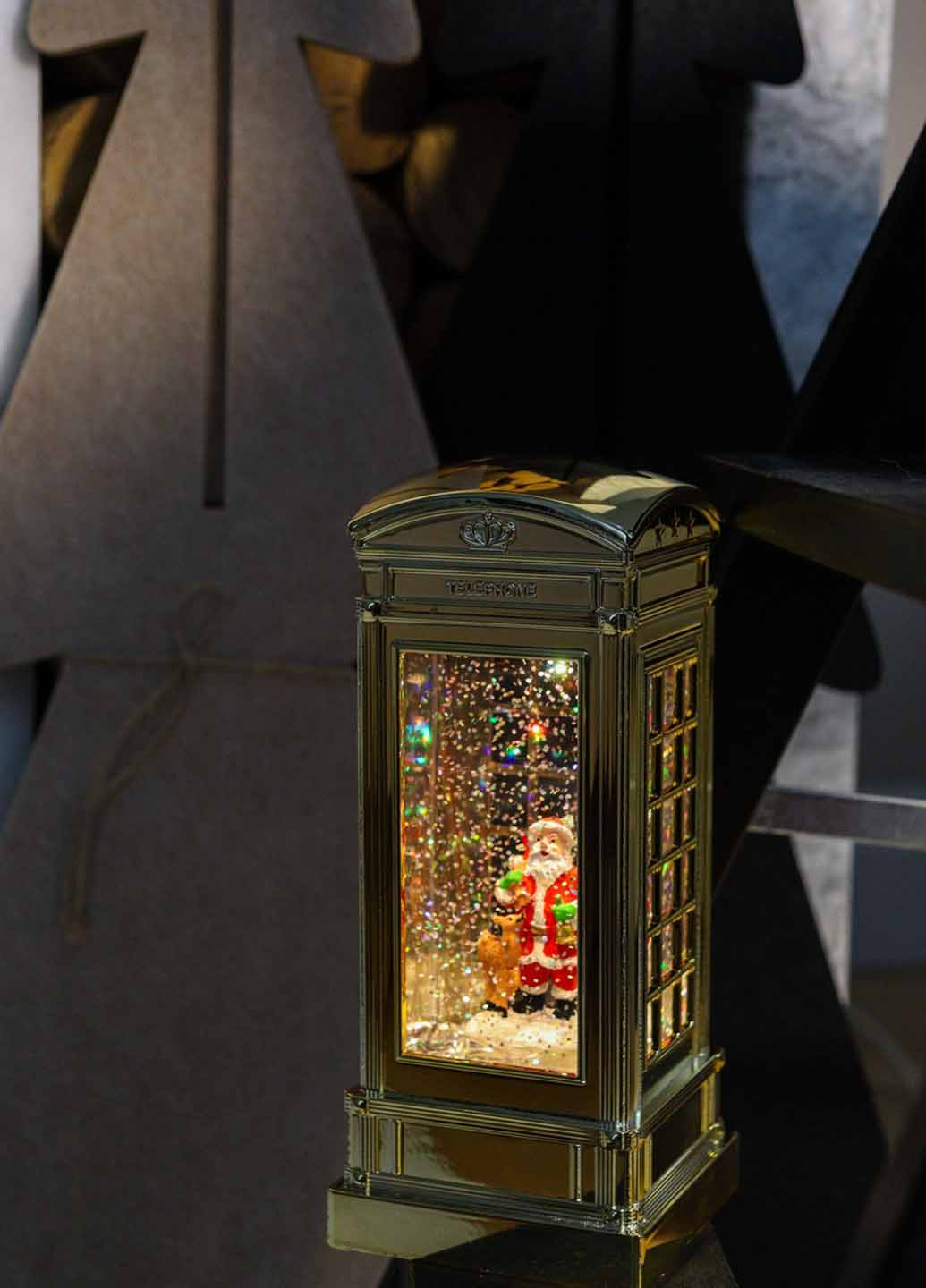 Ліхтар Телефонна будка із Сантою, 21х9,5 см Flame (366725832)