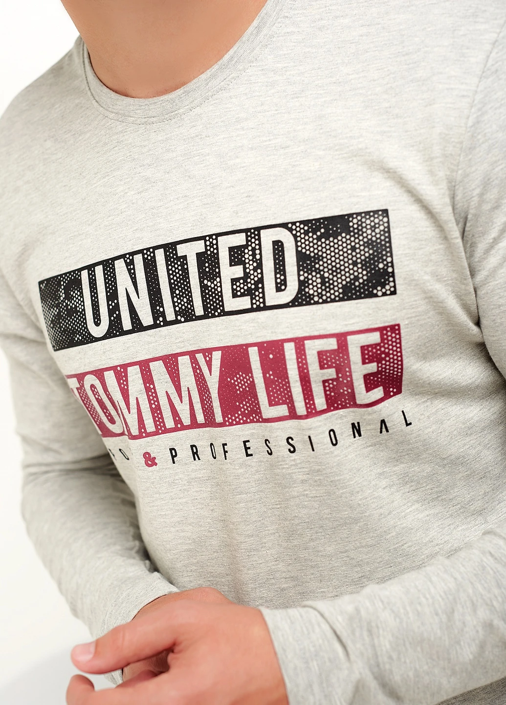 Лонгслів Tommy Life сірий повсякденні