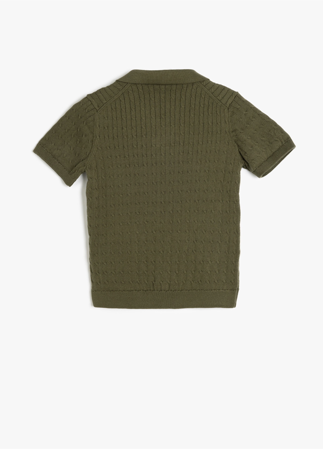 Оливковая (хаки) детская футболка-поло для мальчика KOTON однотонная