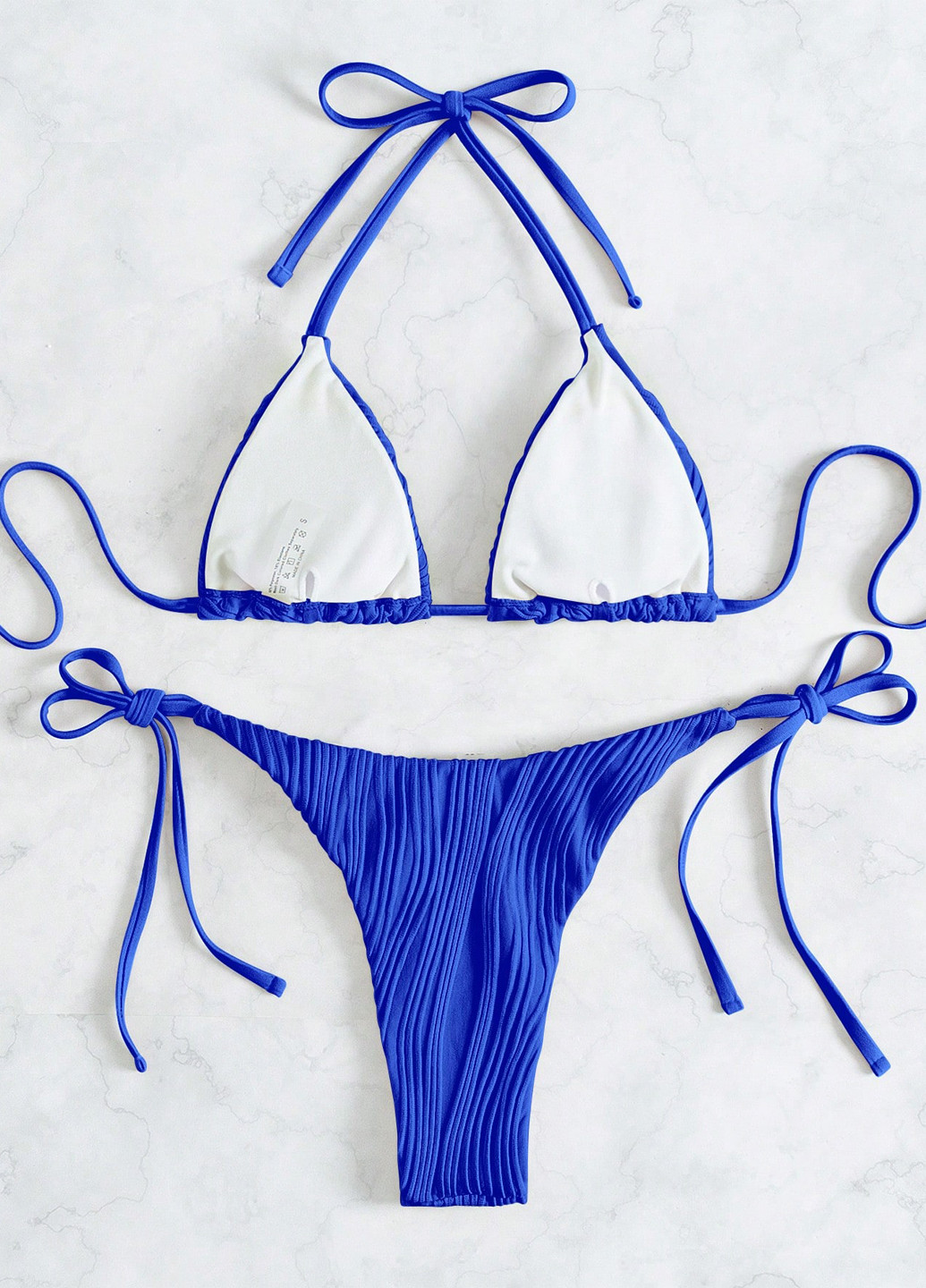 Синий летний купальник (лиф, трусики) бикини, раздельный SHEIN