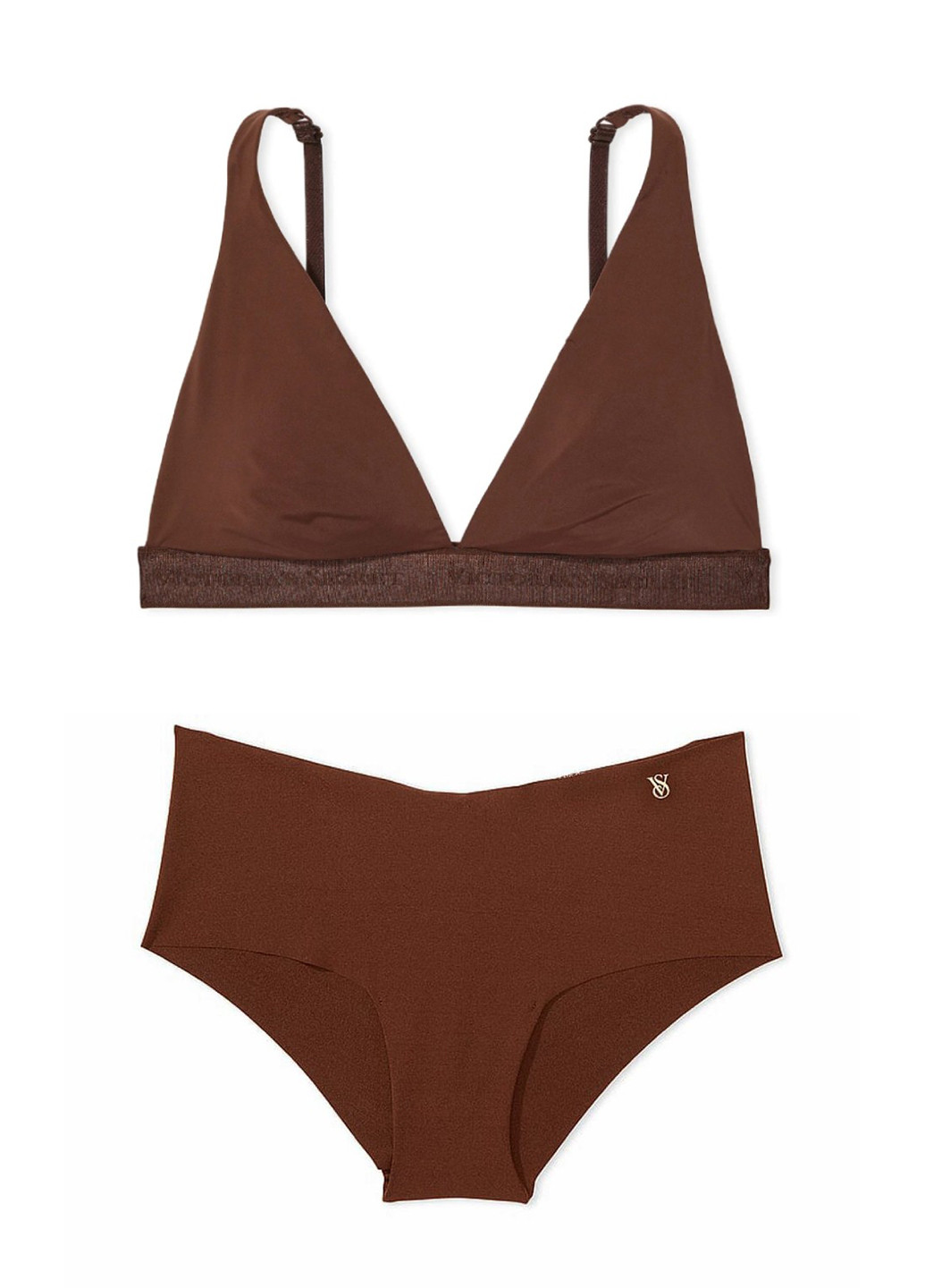 Коричневый демисезонный комплект (бюстгальтер, трусики) Victoria's Secret