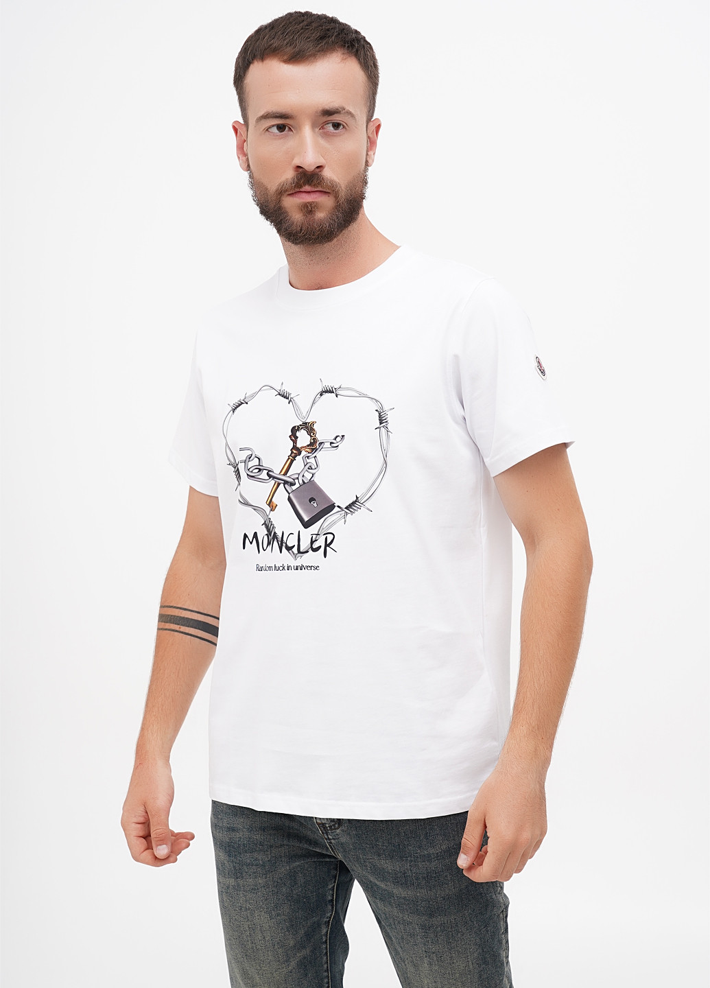 Белая футболка Moncler