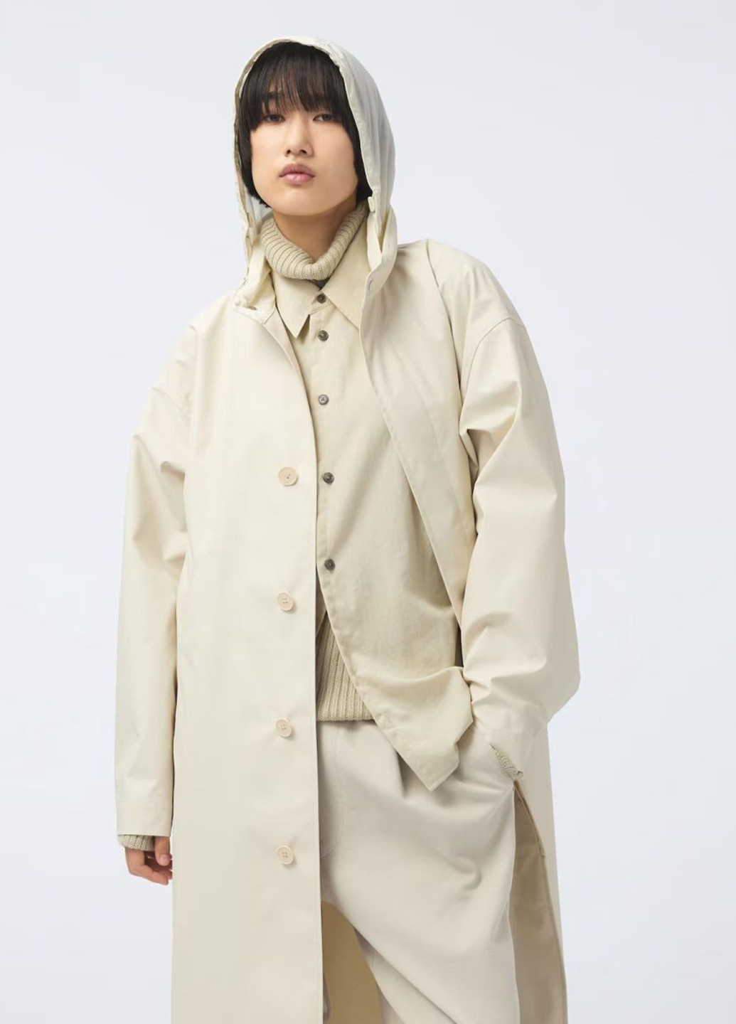 Плащ Uniqlo на пуговицах демисезон (321974752)