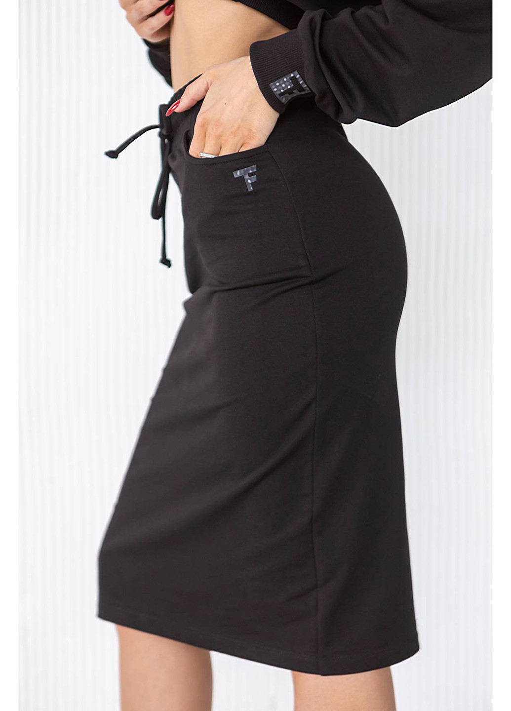 Черная кэжуал однотонная юбка TOTALFIT карандаш