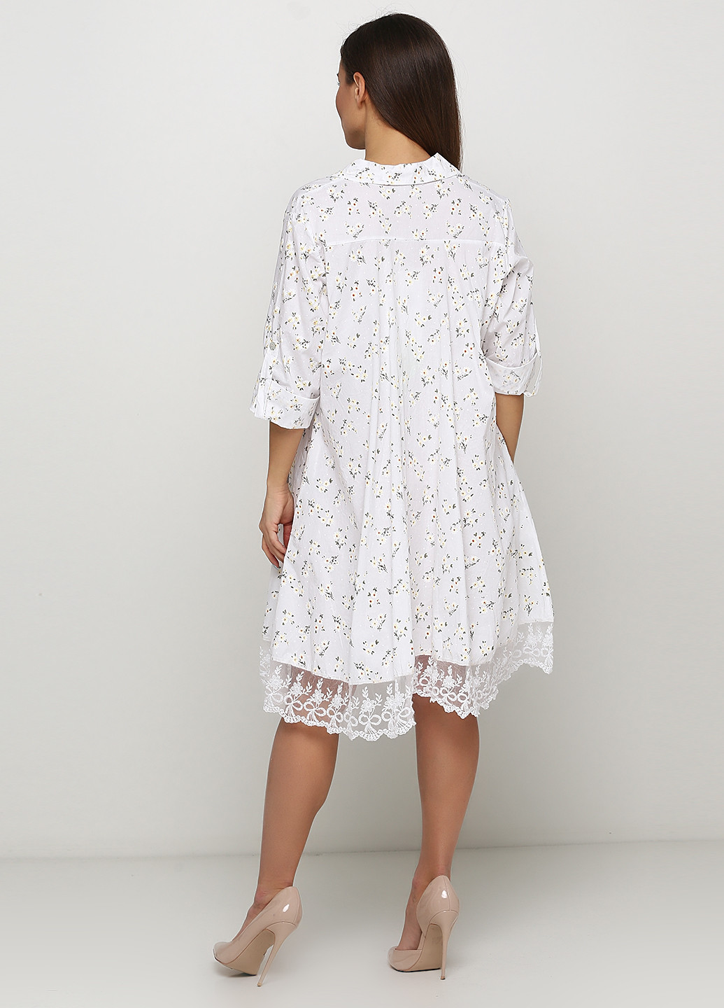 Білий кежуал сукня оверсайз New Collection з квітковим принтом