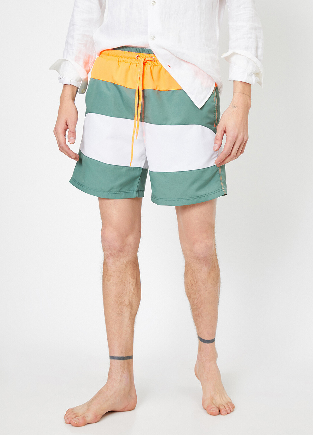 Мужские комбинированные пляжные плавки шорты KOTON