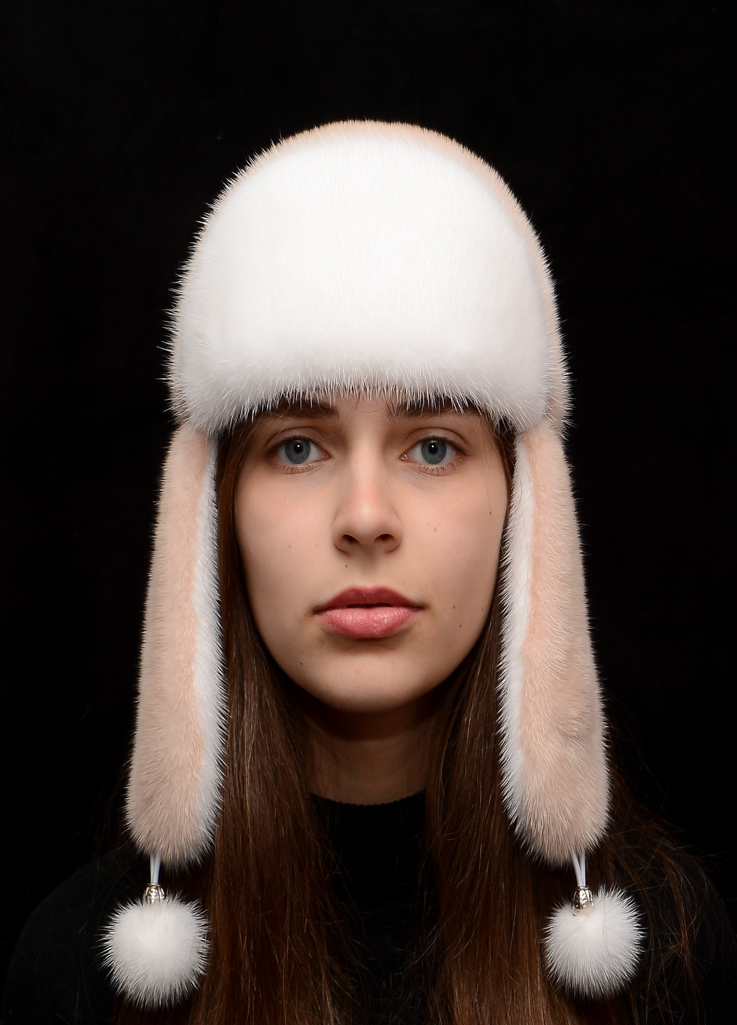 Женская норковая шапка ушанка комбинированная Меховой Стиль ушанка (198075260)