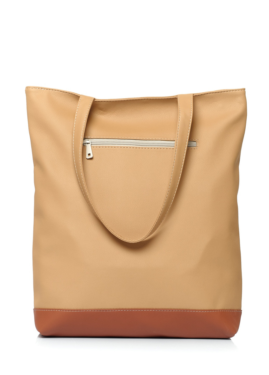 Жіноча сумка Shopper бежева з клапаном Sambag (256243251)