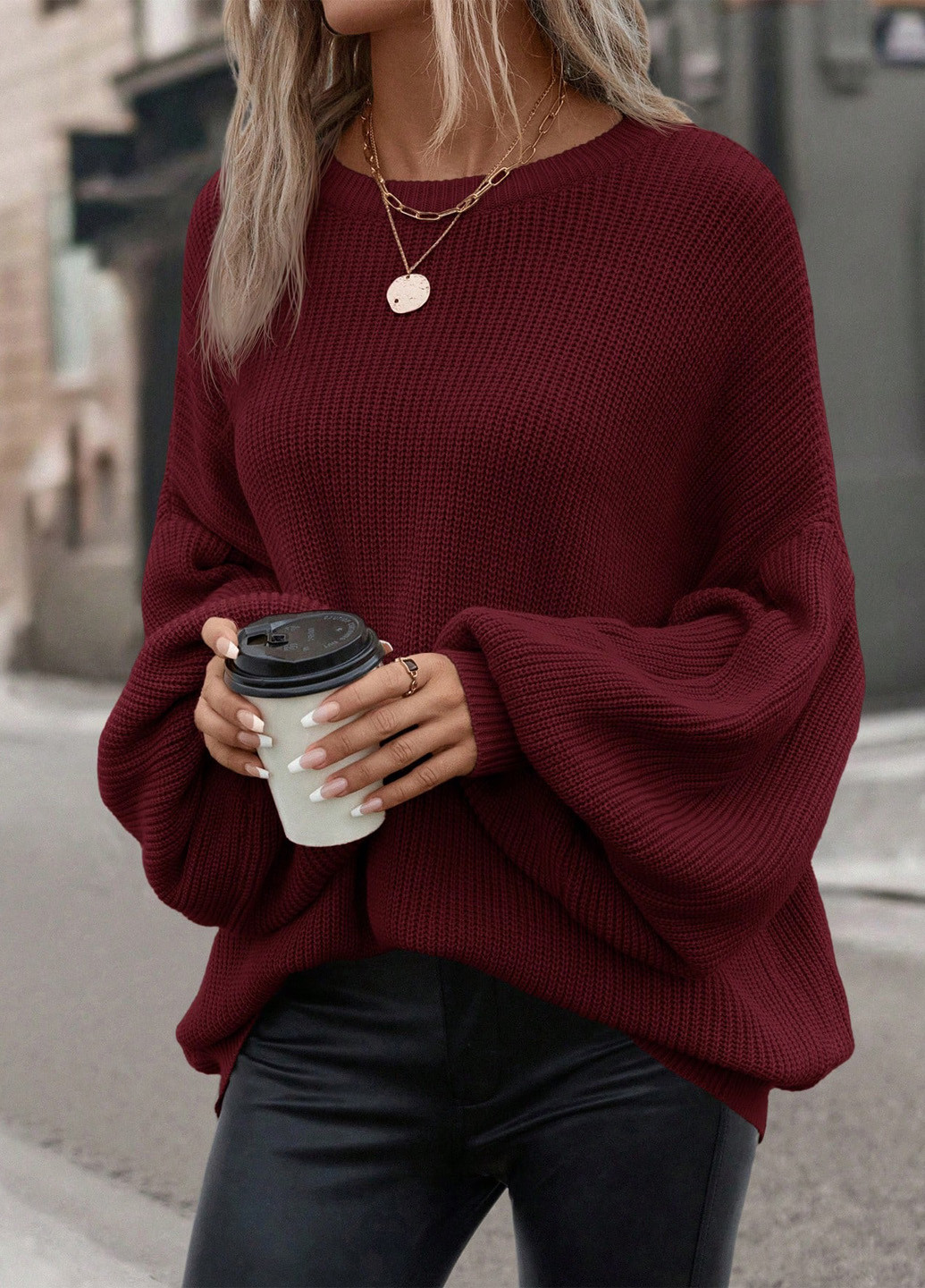 Бордовый демисезонный джемпер джемпер SHEIN
