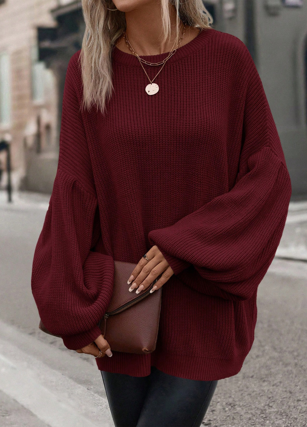 Бордовый демисезонный джемпер джемпер SHEIN