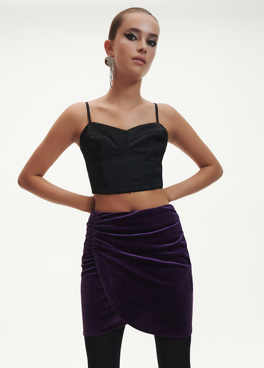 Фиолетовая кэжуал однотонная юбка Reserved