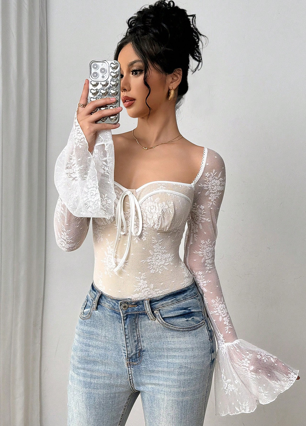 Молочная блуза SHEIN