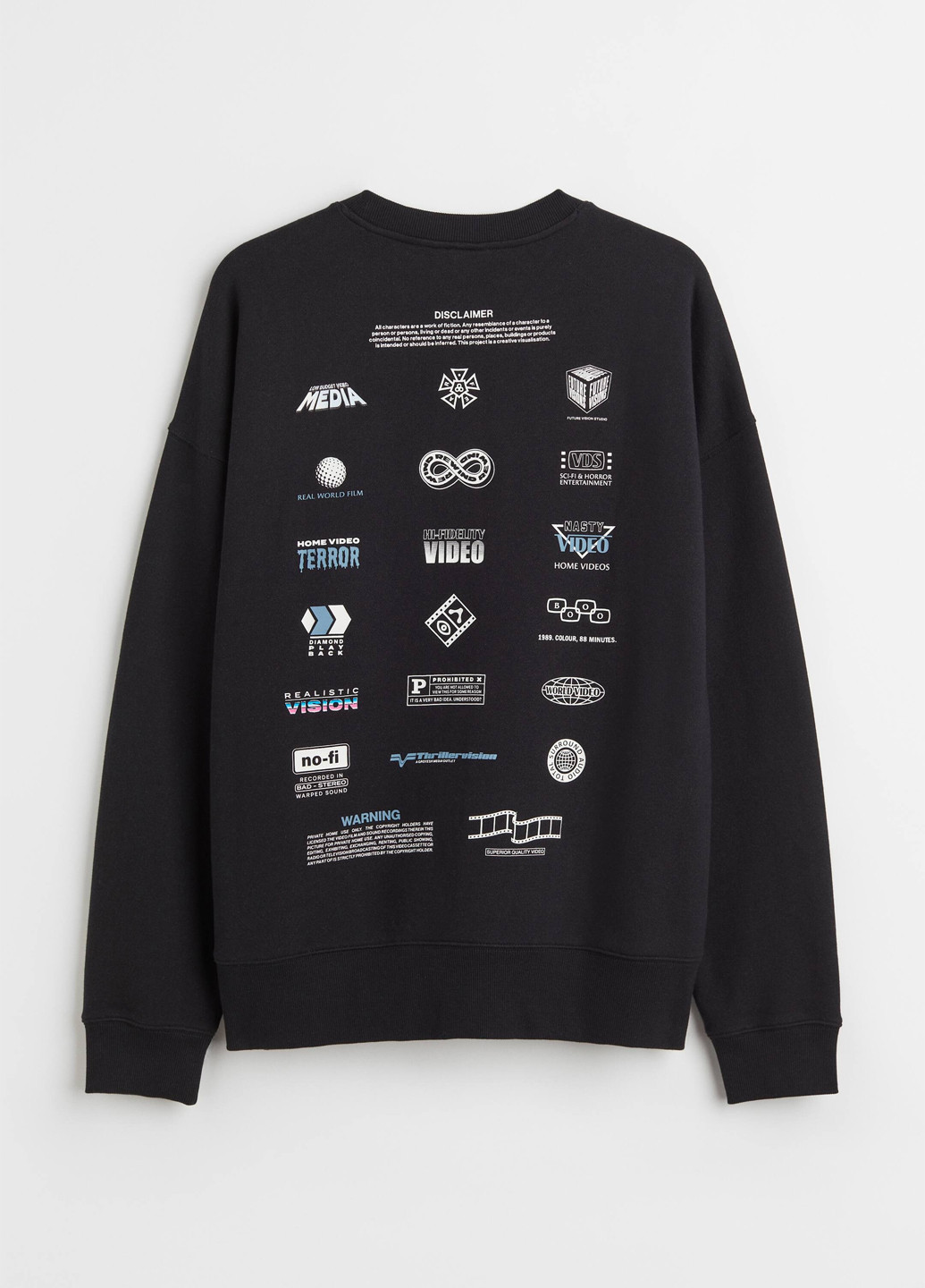 Чорний світшот H&M напис без декору (366095936)