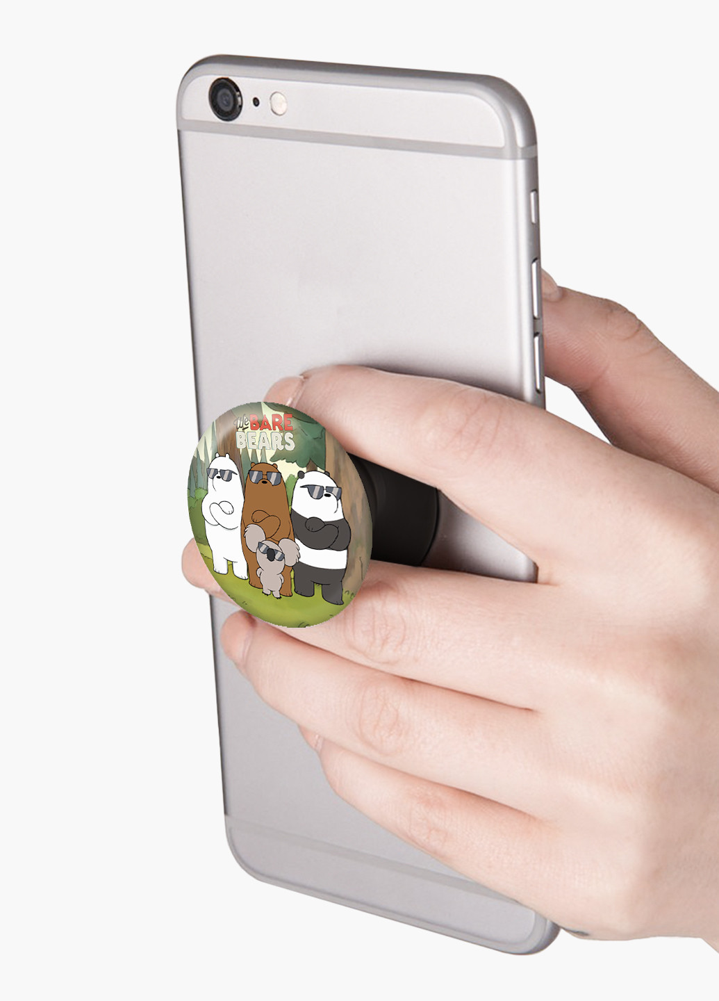 Попсокет (Popsockets) держатель для смартфона Вся правда о медведях (We Bare Bears) (8754-2892) Черный MobiPrint (229014758)