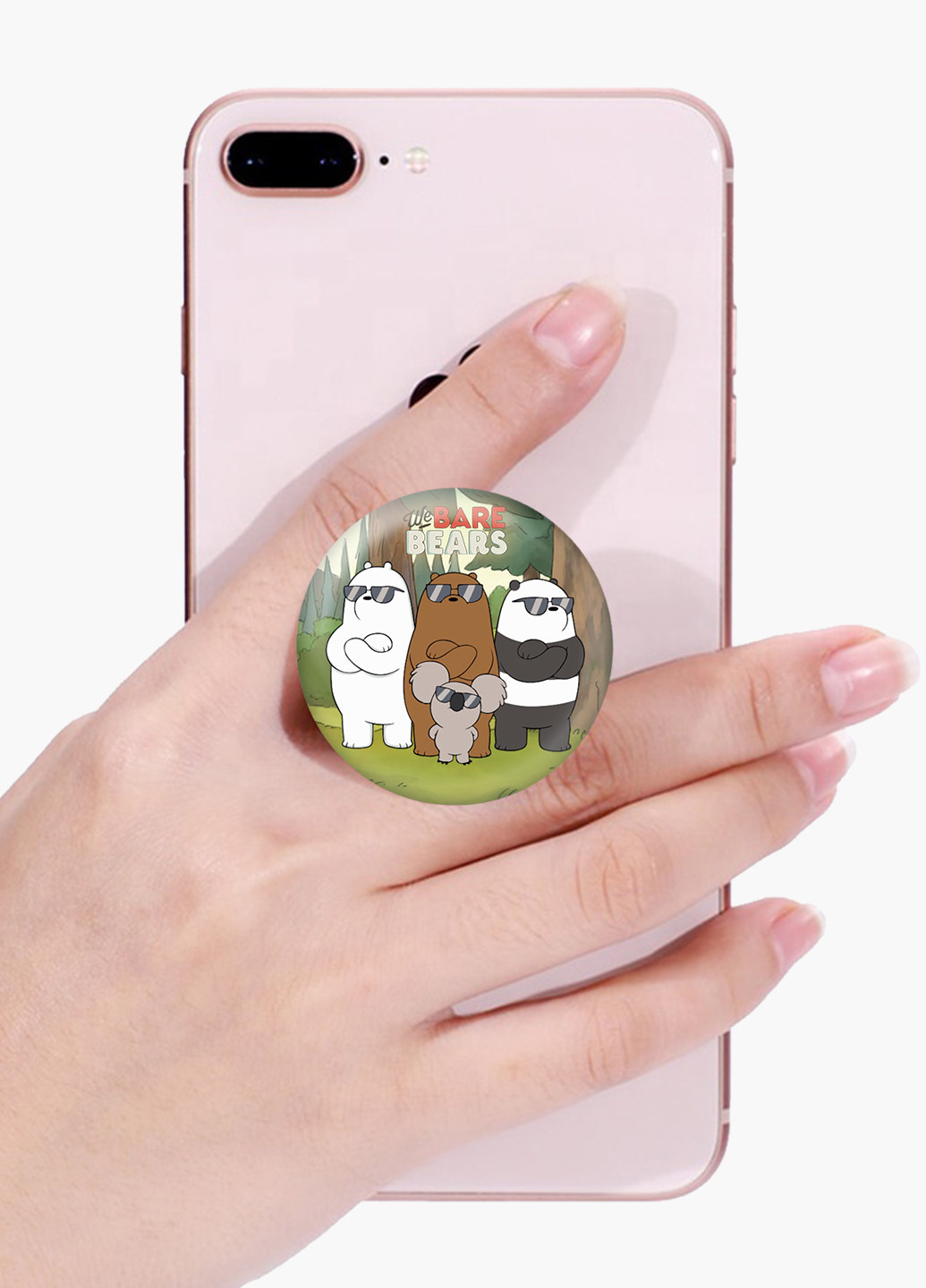 Попсокет (Popsockets) держатель для смартфона Вся правда о медведях (We Bare Bears) (8754-2892) Черный MobiPrint (229014758)