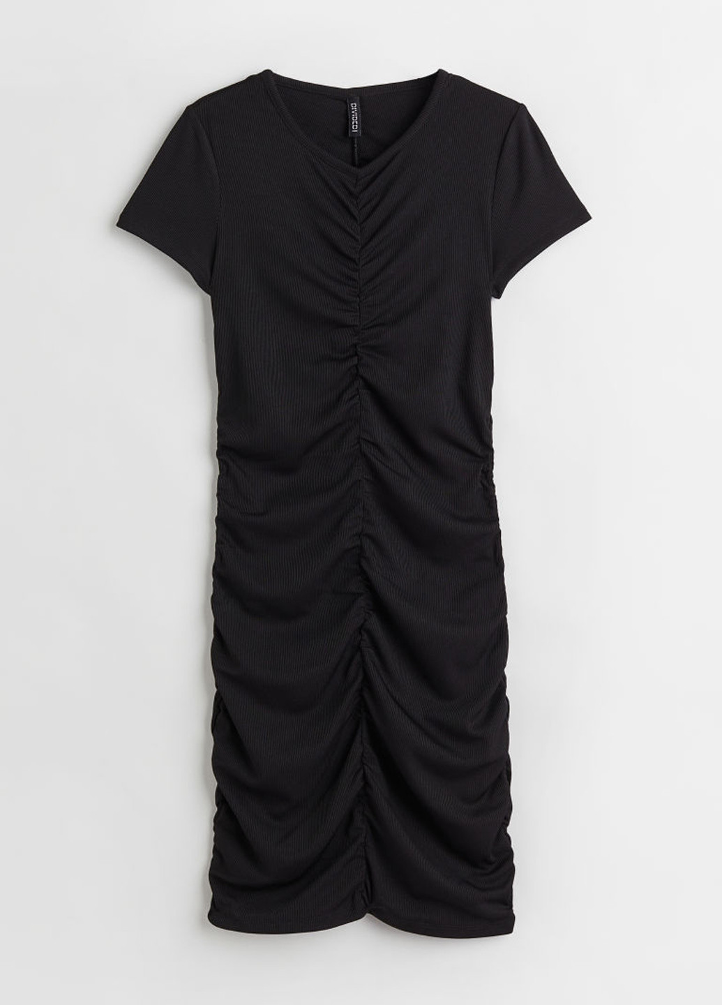 Черное кэжуал платье платье-футболка H&M однотонное