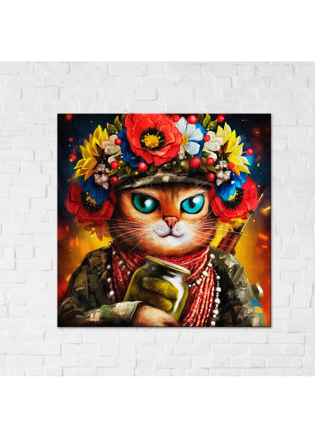 Картина-постер кошка Защитница ©Марианна Пащук 30х30 см Brushme (255373646)