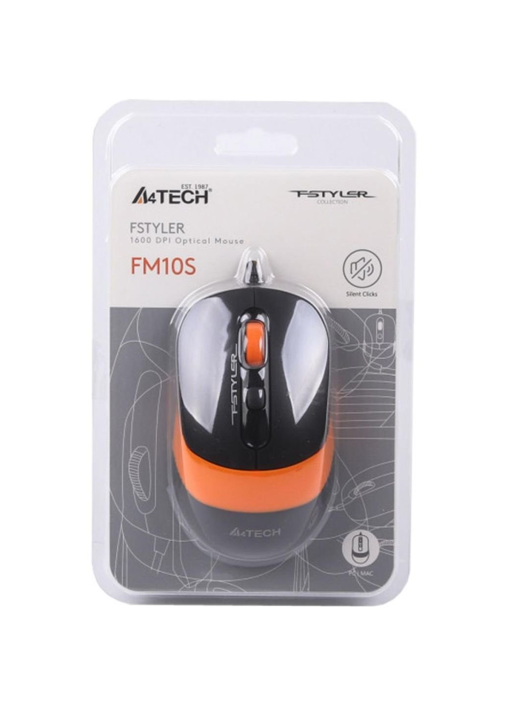 Мышка FM10S Orange A4Tech (252633672)