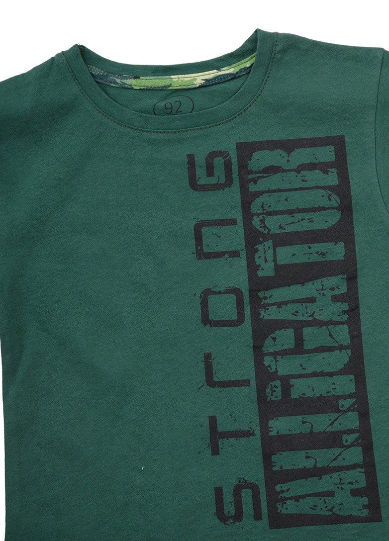 Зеленая демисезонная футболка для мальчика Фламинго Текстиль