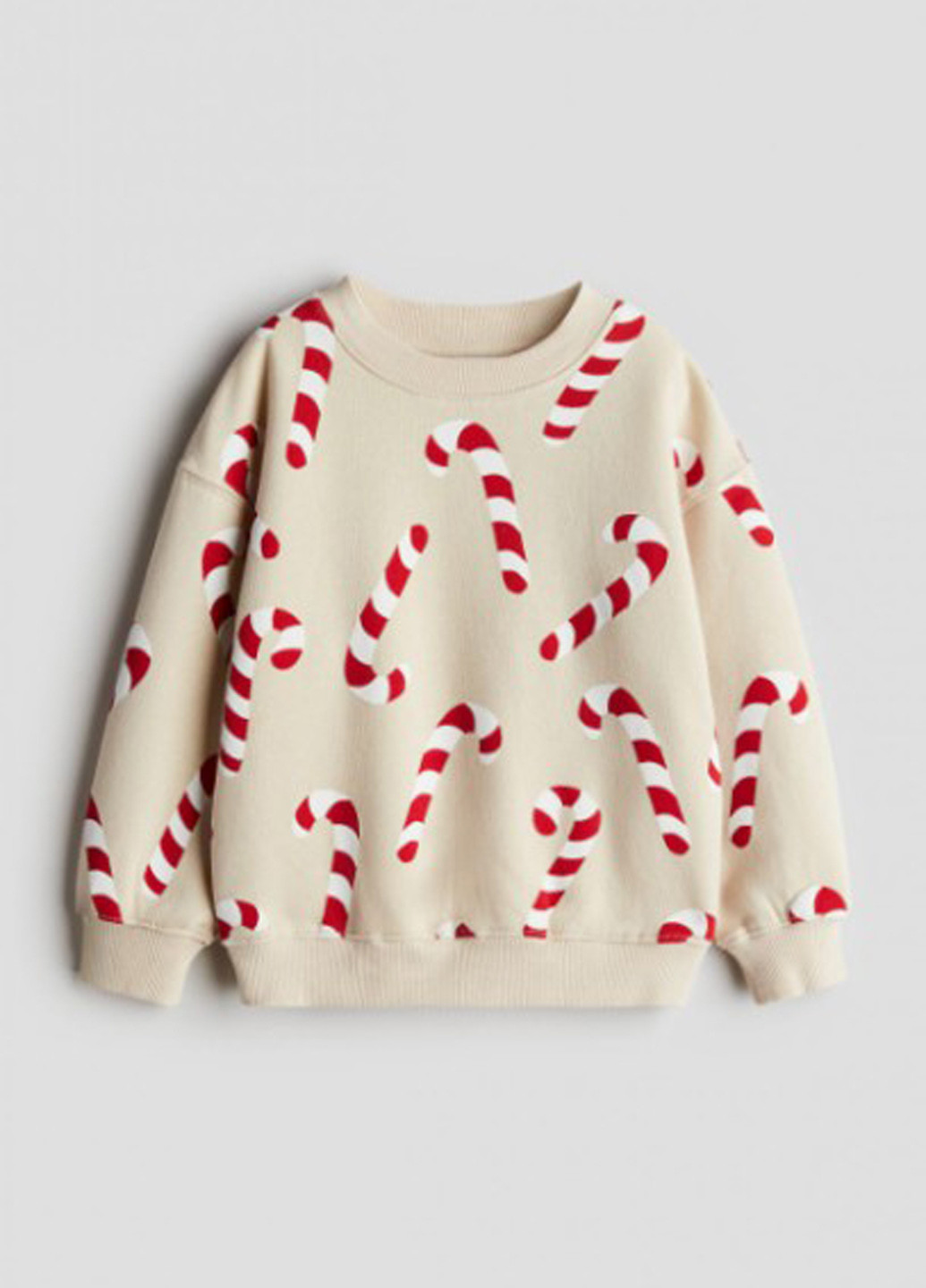 H&M свитшот рисунок бежевый кэжуал хлопок