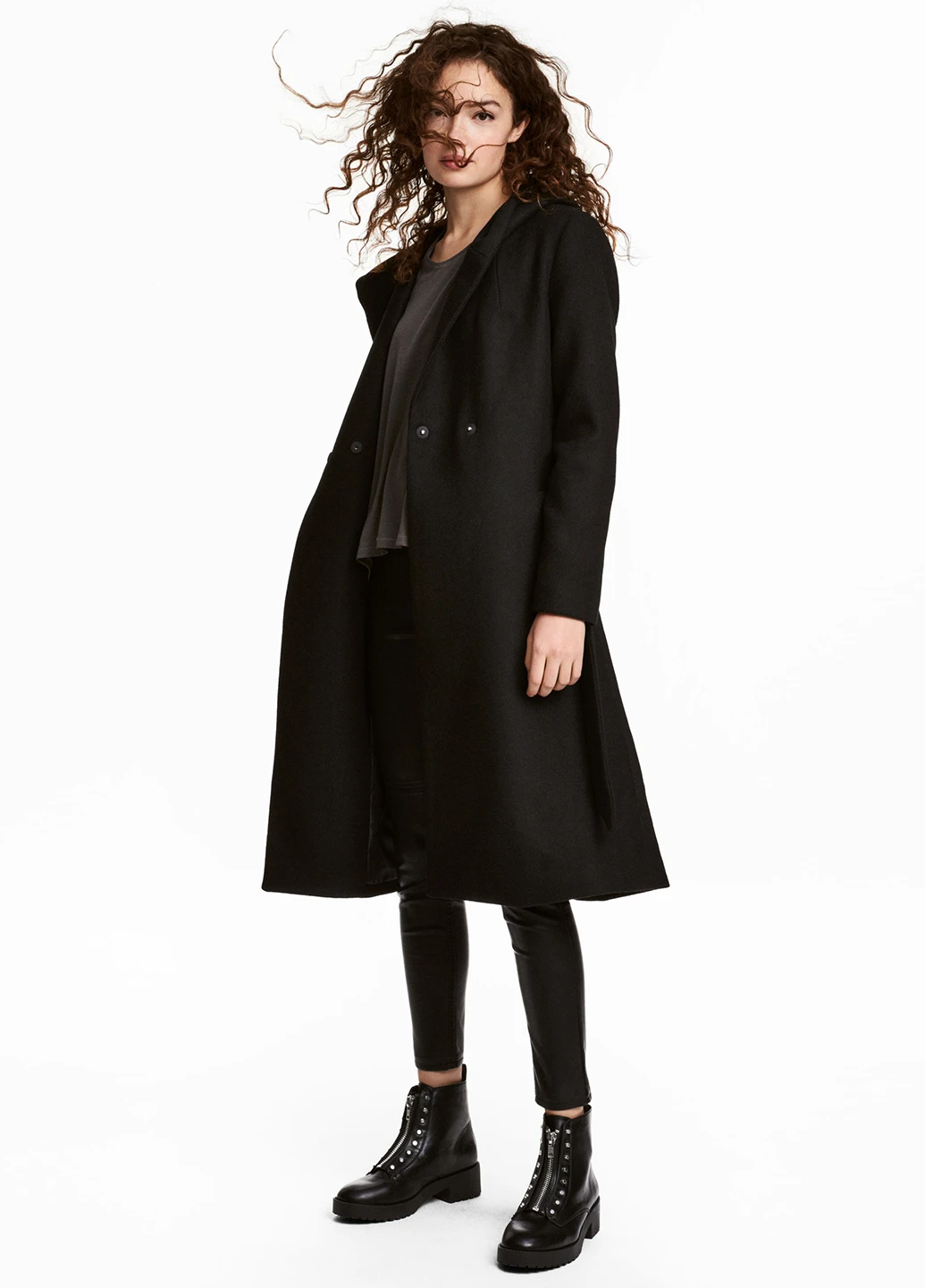 Чорне Пальто демісезон,чорний, Divided H&M