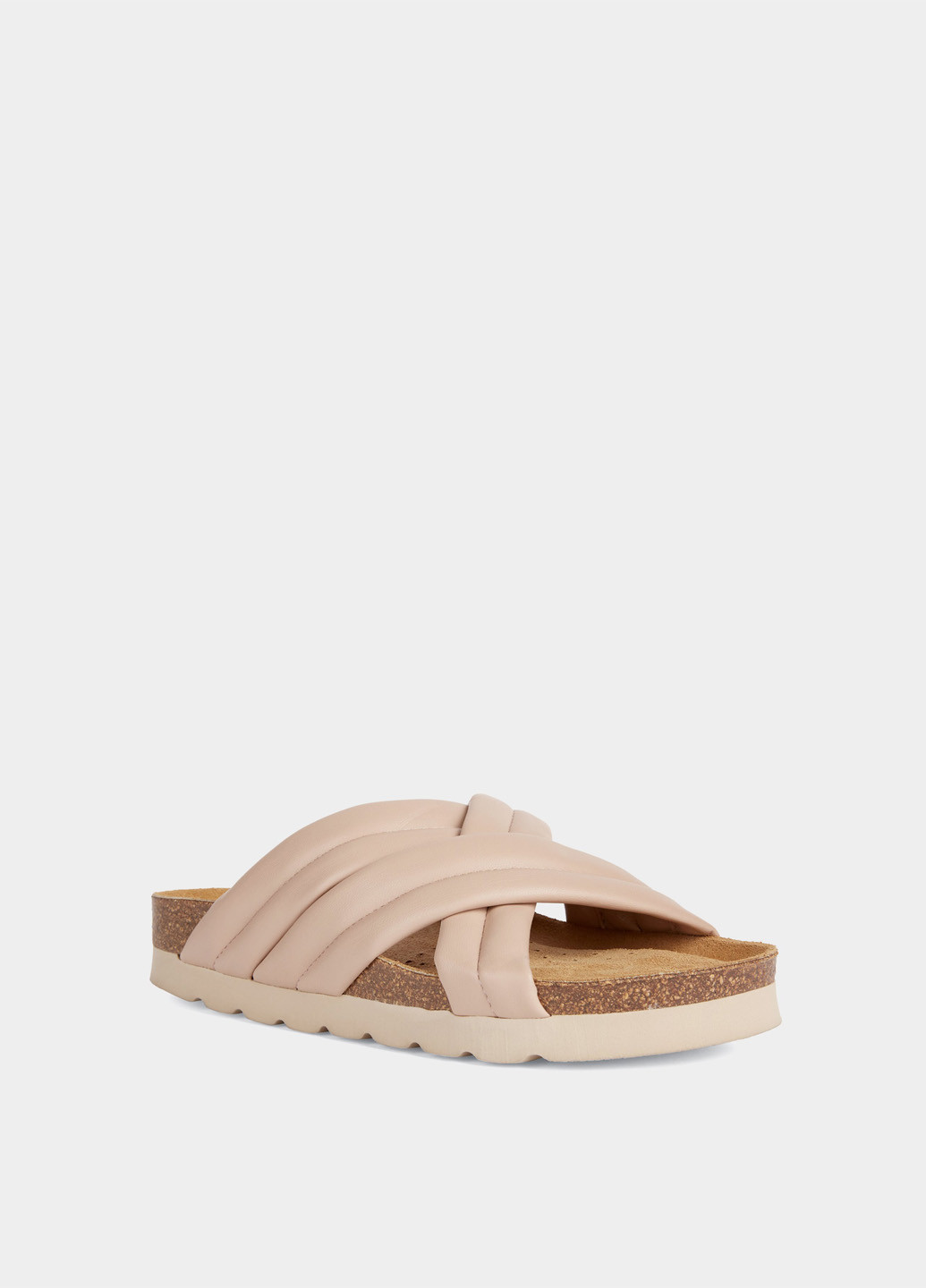 Пудровые шлепанцы Geox плетение