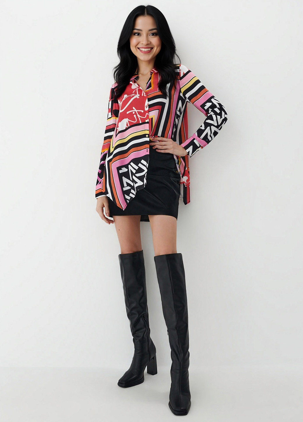 Комбинированная блуза Mohito