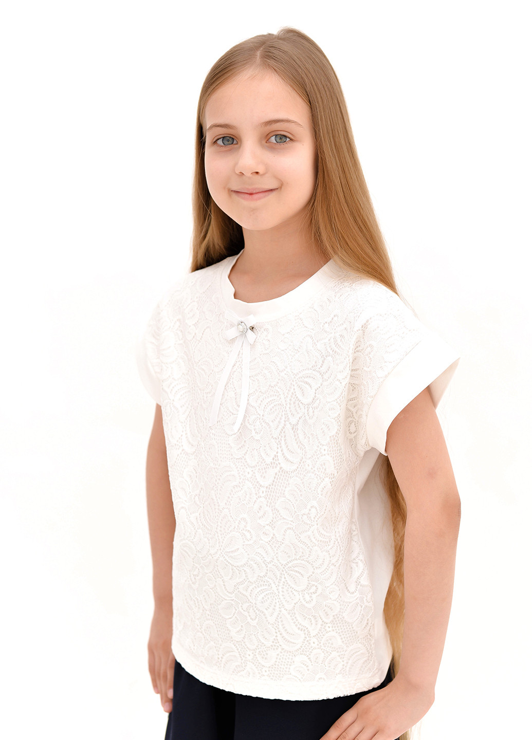 Белая однотонная блузка ViDa летняя