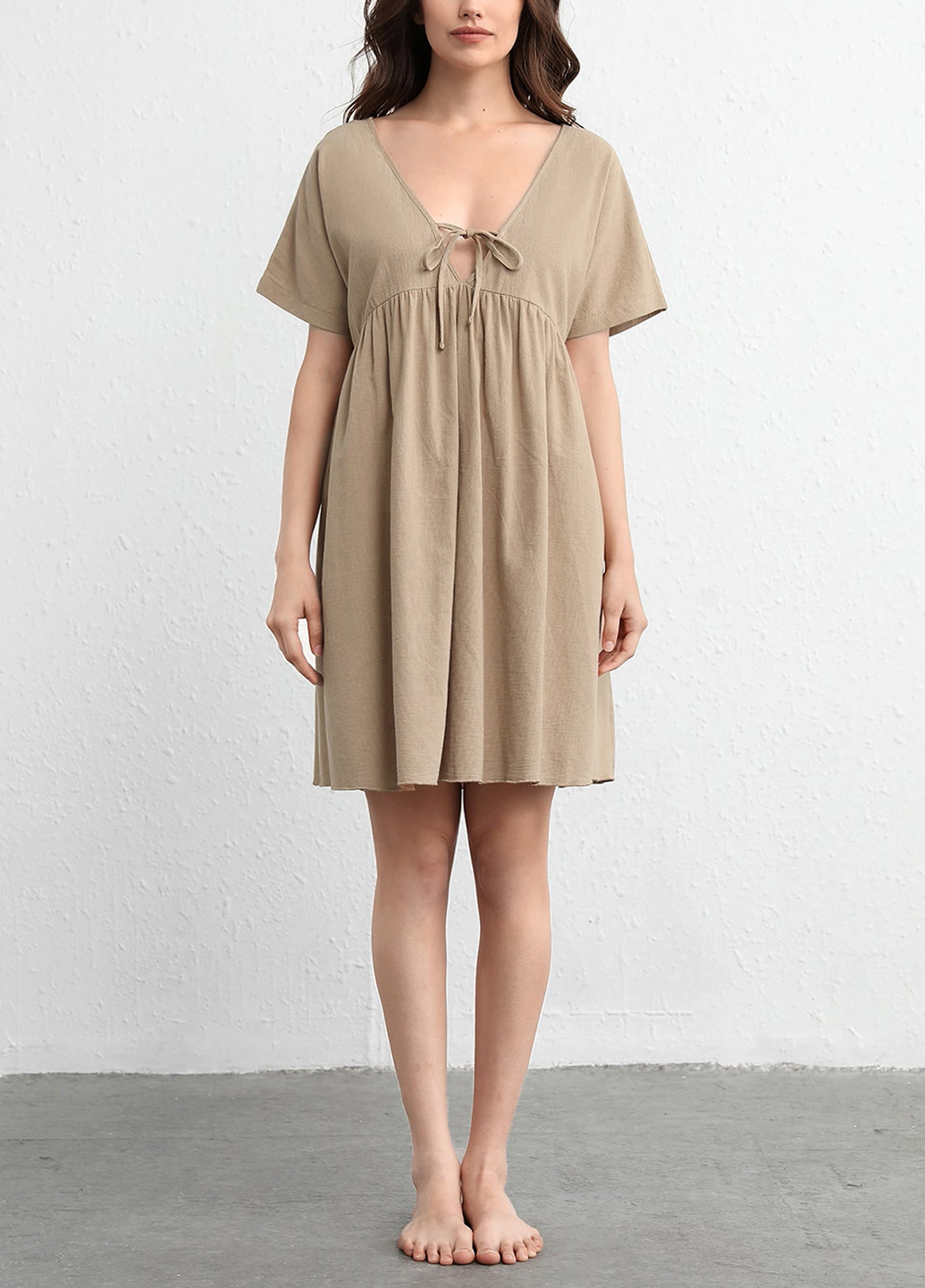 Бежева домашній сукня SHEIN однотонна