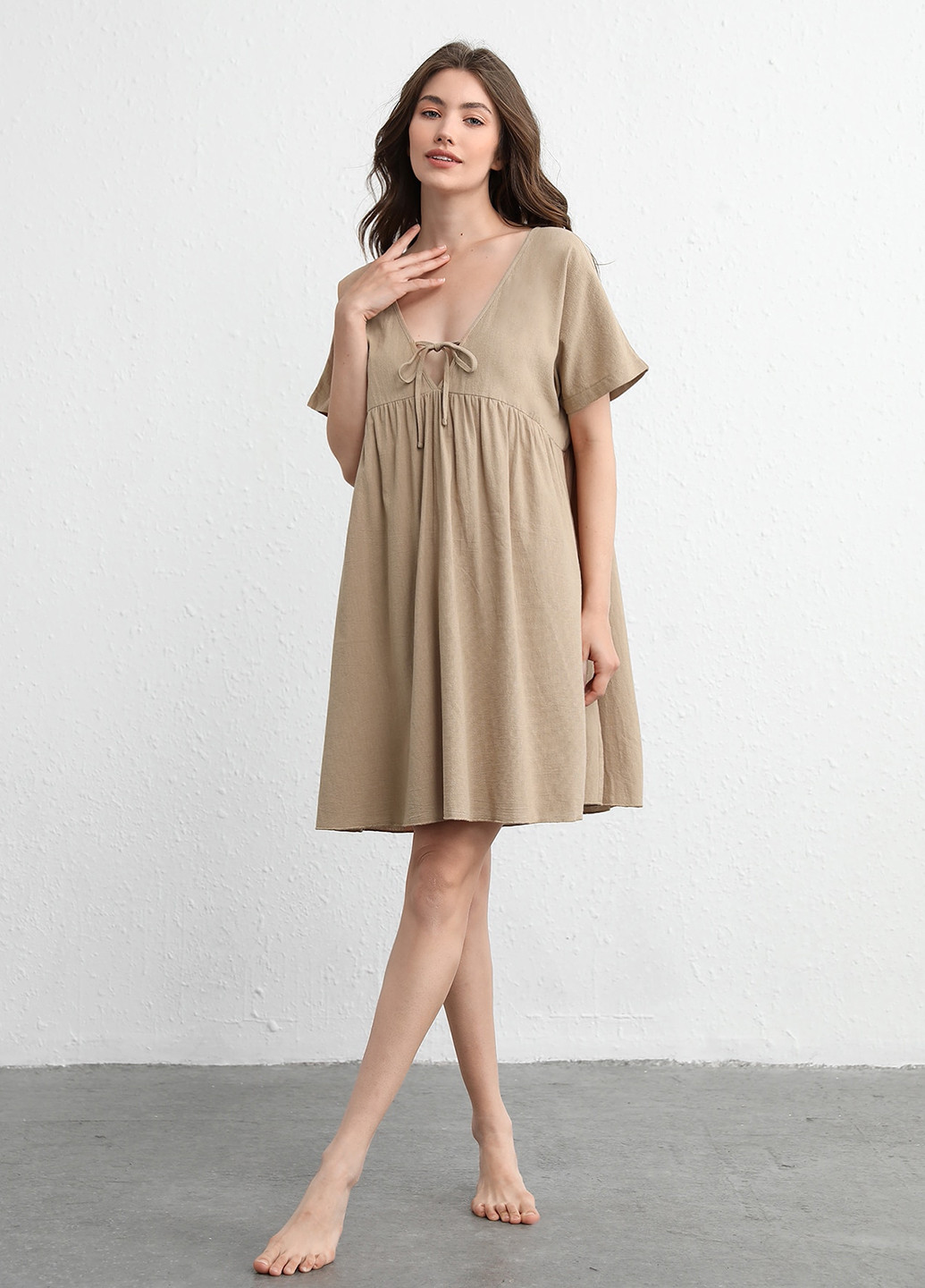Бежева домашній сукня SHEIN однотонна